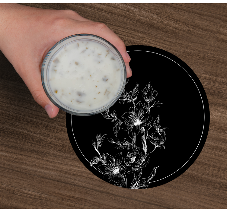 Dessous de verre art linéaire floral - TenStickers