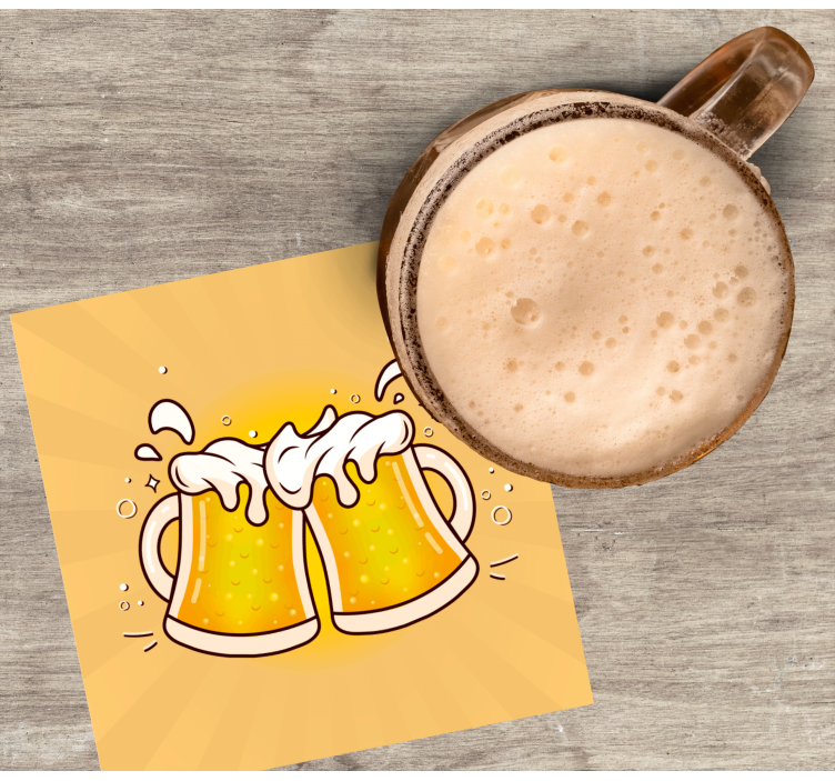 Dessous de verre bière À votre santé avec des mugs - TenStickers
