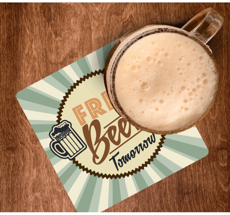 Dessous de verre bière annonce rétro bière gratuite - TenStickers