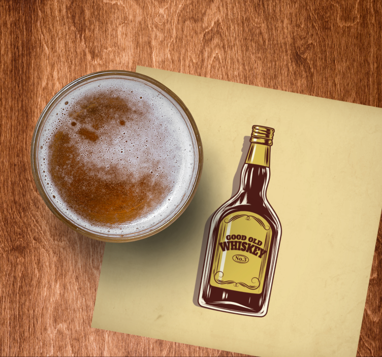 Dessous de verre bière bouteille de bon vieux whisky - TenStickers
