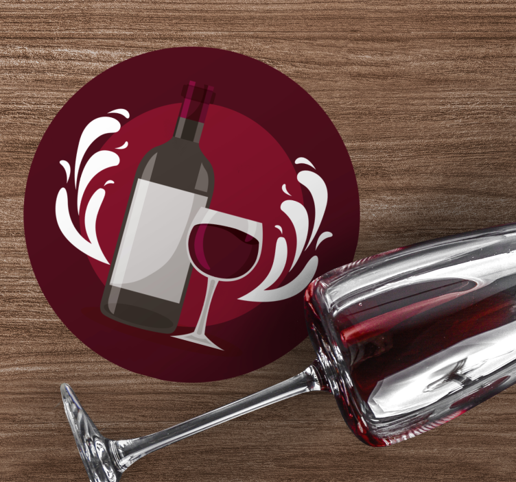 Dessous de verre bière bouteille et verre à vin - TenStickers