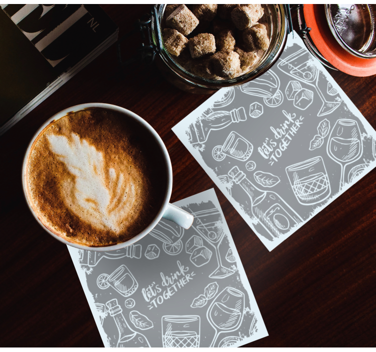 Dessous de verre bière cocktails et verrerie - TenStickers