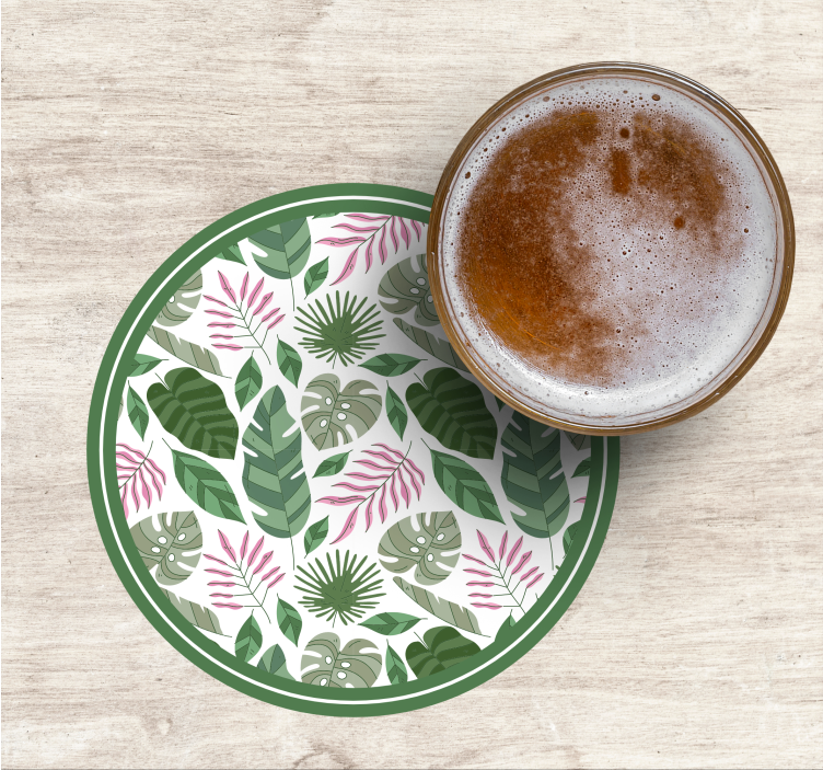 Dessous de verre bière concept feuilles tropicales - TenStickers