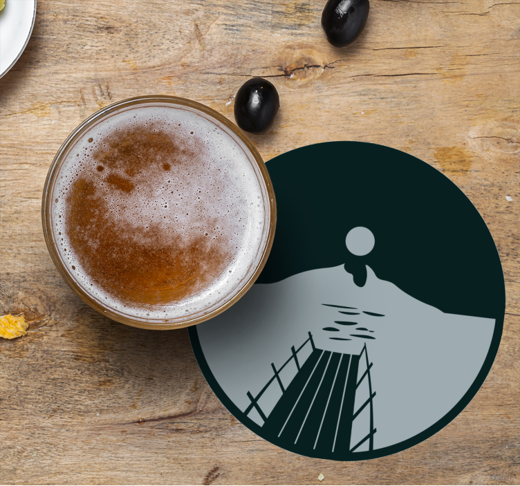 Dessous de verre bière coucher de soleil sur l'eau - TenStickers