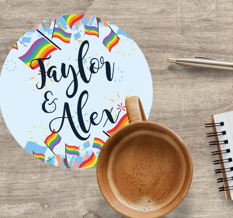 Dessous de verre bière fête des drapeaux arc-en-ciel - TenStickers