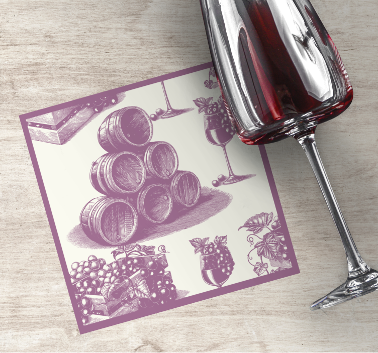 Dessous de verre bière fûts et verres à vin - TenStickers