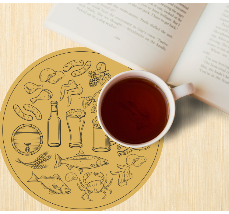 Dessous de verre bière icônes de nourriture et boisson - TenStickers