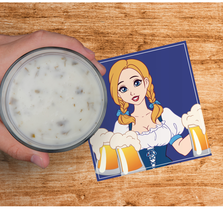 Dessous de verre bière illustration de barman joyeux - TenStickers