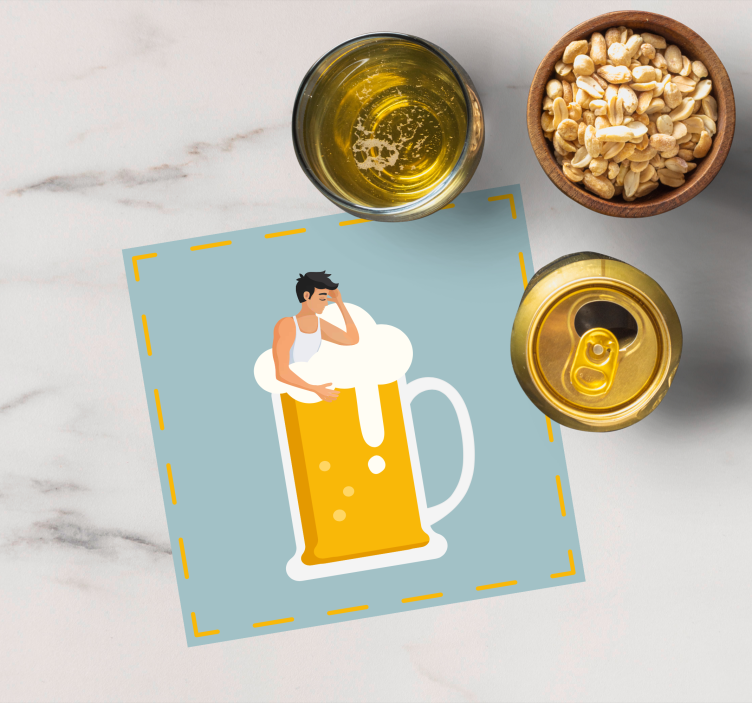Dessous de verre bière illustration de mug relaxant - TenStickers