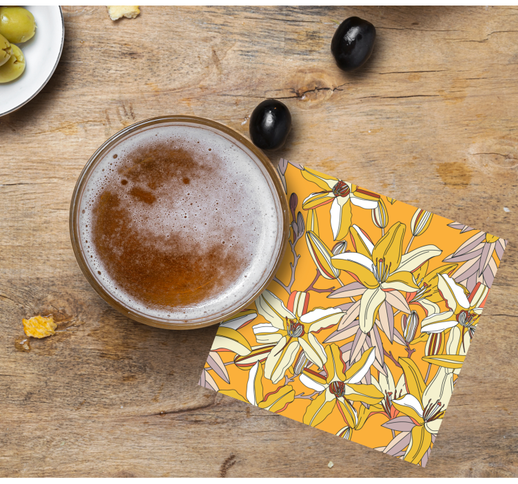 Dessous de verre bière motif floral vibrant - TenStickers