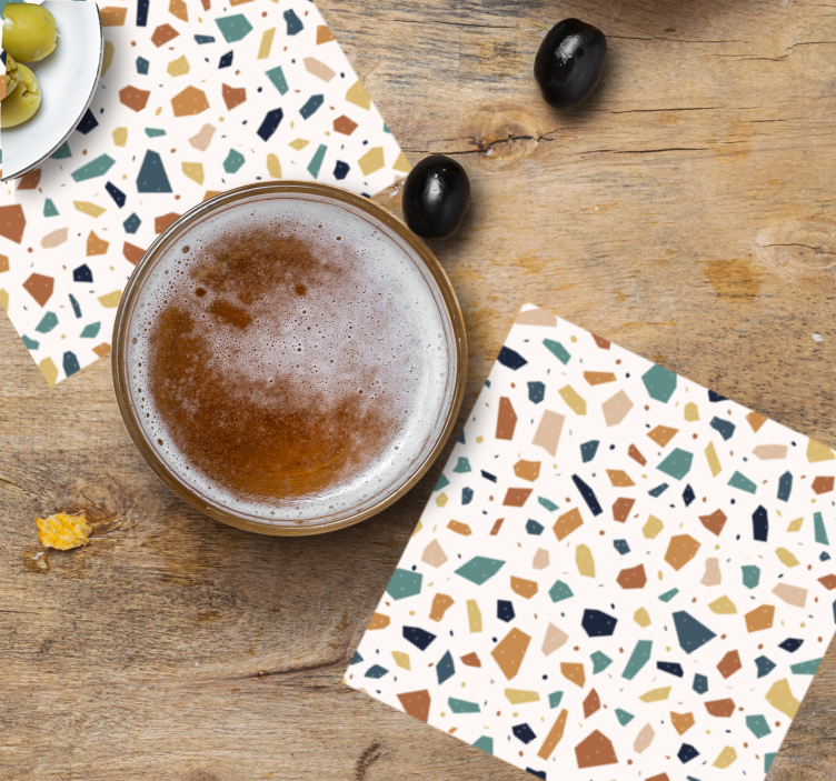 Dessous de verre bière motif terrazzo - TenStickers