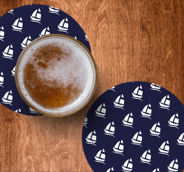 Dessous de verre bière motif voilier nautique - TenStickers
