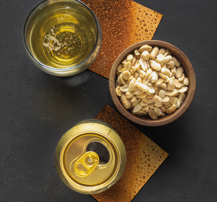 Dessous de verre bière motifs gouttes ambre - TenStickers