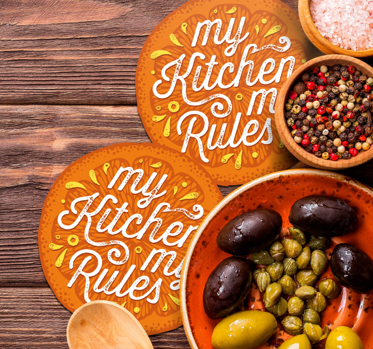 Dessous de verre bière règles de cuisine texte - TenStickers