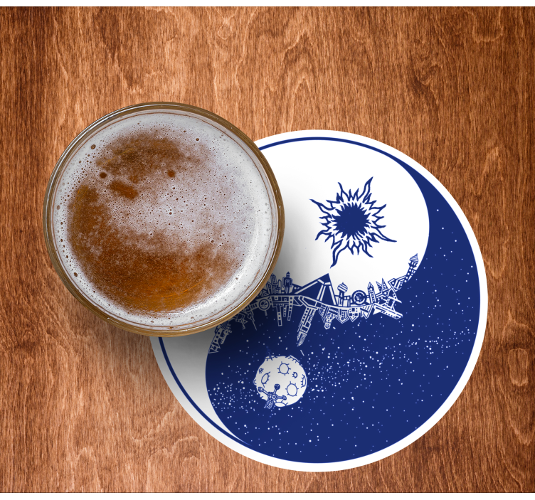 Dessous de verre bière scène cosmique céleste - TenStickers