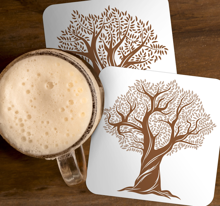 Dessous de verre bière silhouettes d'arbres détaillées - TenStickers