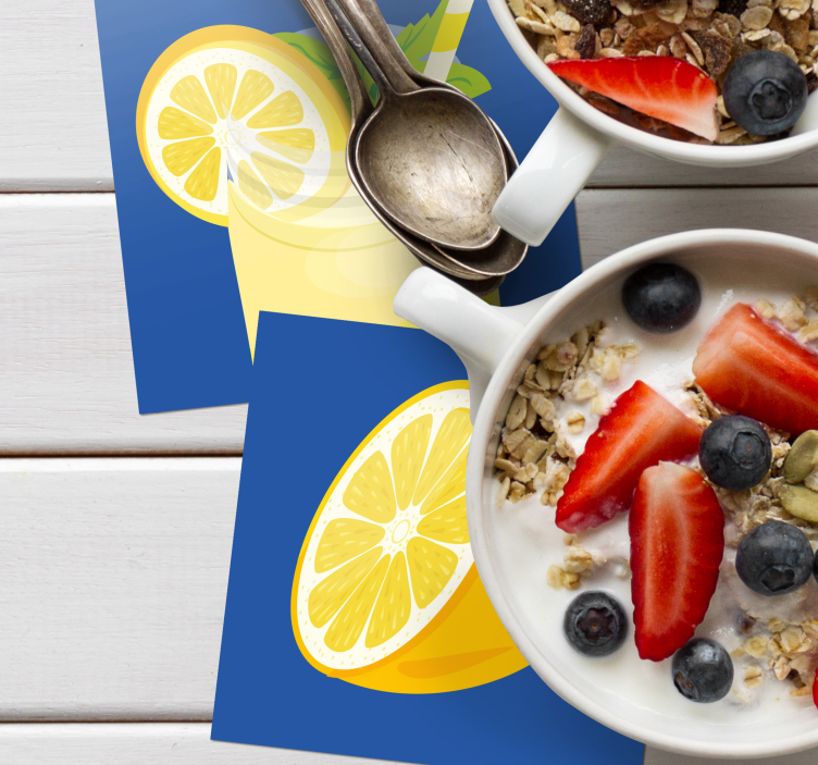 Dessous de verre carreaux boisson au citron rafraîchissante - TenStickers