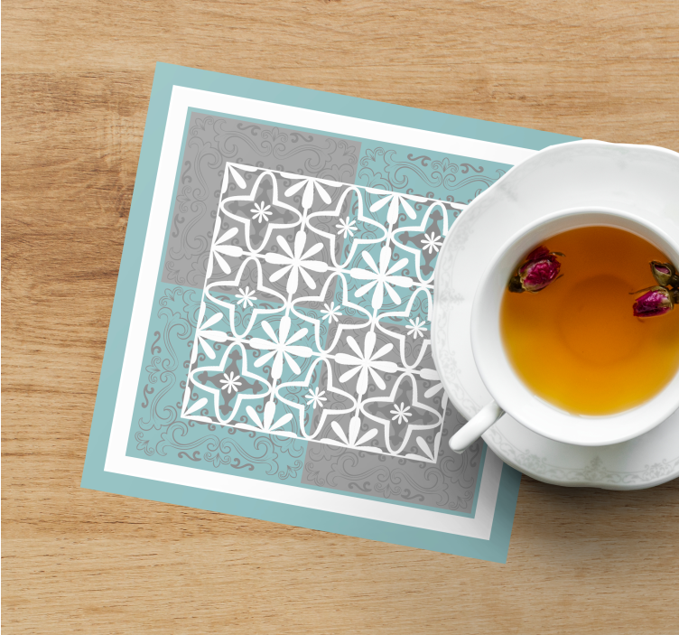 Dessous de verre carreaux emblème botanique détaillé - TenStickers