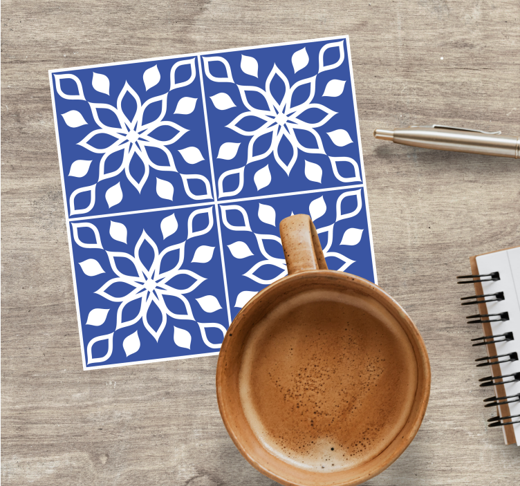 Dessous de verre carreaux floraux - TenStickers