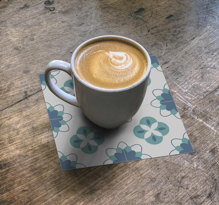 Dessous de verre carreaux motif floral - TenStickers