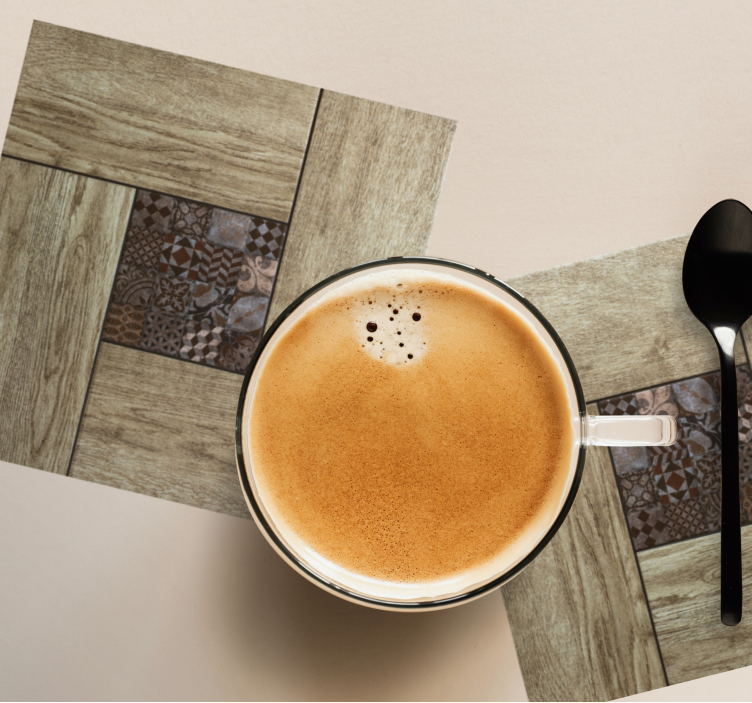 Dessous de verre carreaux motif texture bois - TenStickers