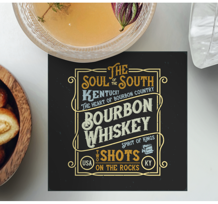 Dessous de verre citation bourbon whisky Âmes - TenStickers