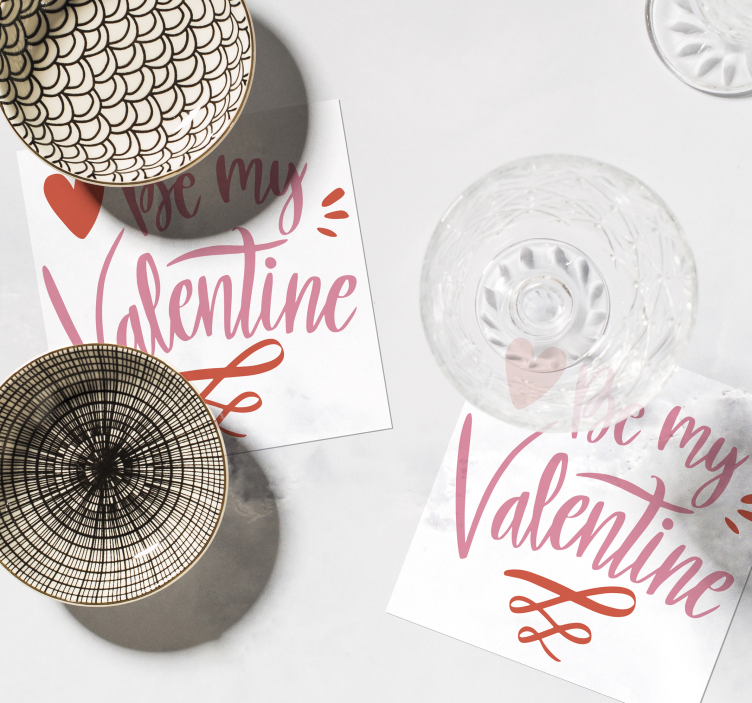 Dessous de verre citation cœur de valentine - TenStickers
