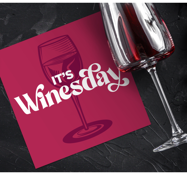 Dessous de verre citation mercredi verre de vin - TenStickers