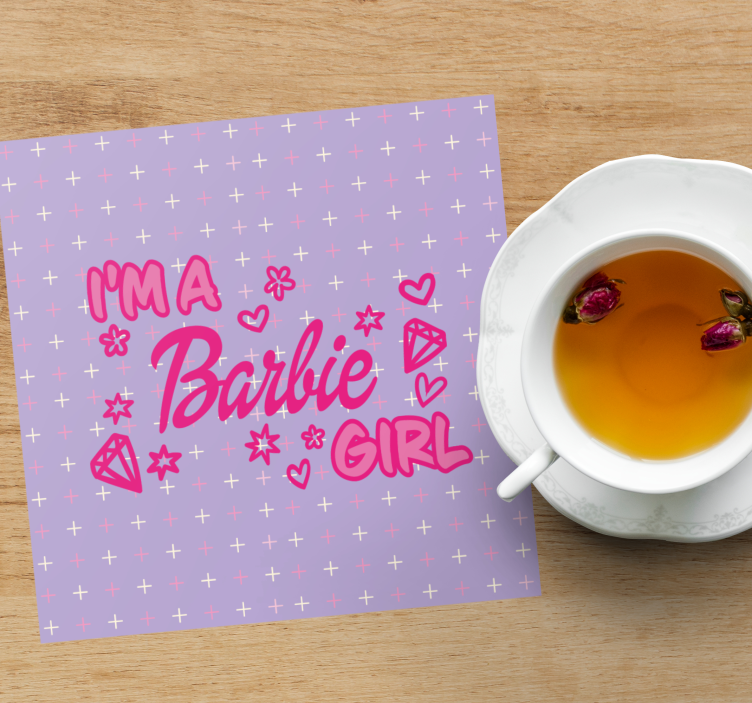 Dessous de verre citation rose ludique - TenStickers