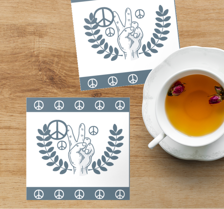 Dessous de verre citation symbole de paix et victoire - TenStickers