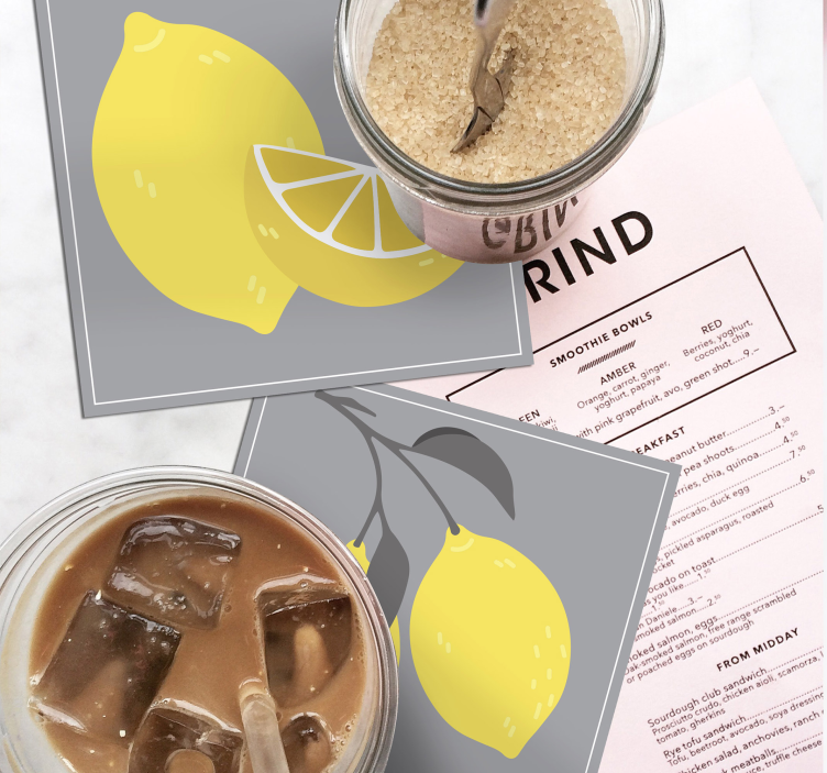 Dessous de verre ensemble d'illustrations de citrons - TenStickers