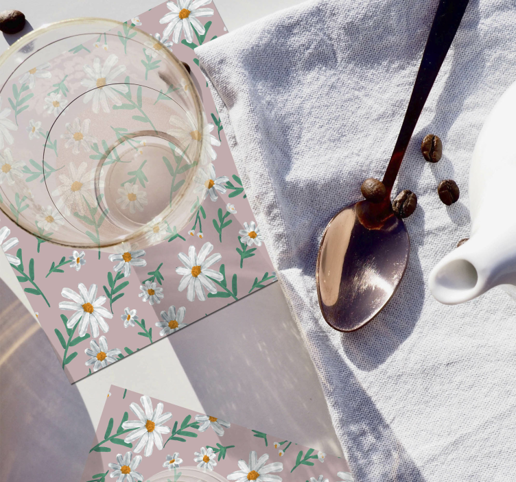 Dessous de verre fond à motif floral - TenStickers