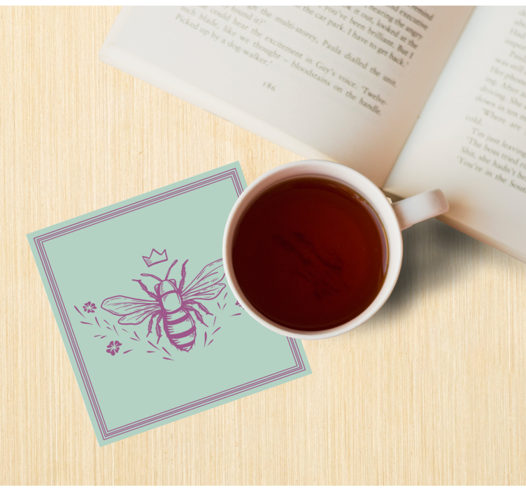 Dessous de verre geek abeille avec couronne - TenStickers