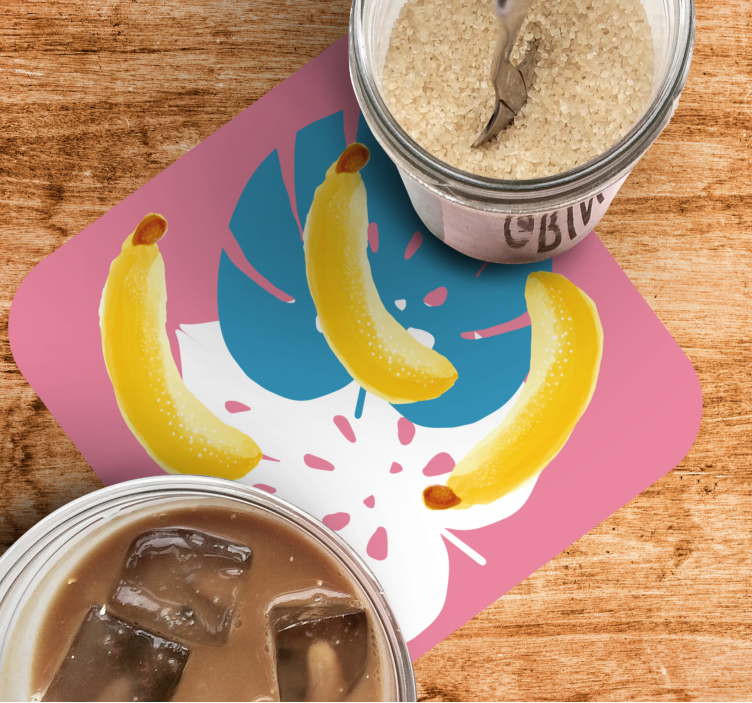 Dessous de verre geek arrangement de bananes vives - TenStickers