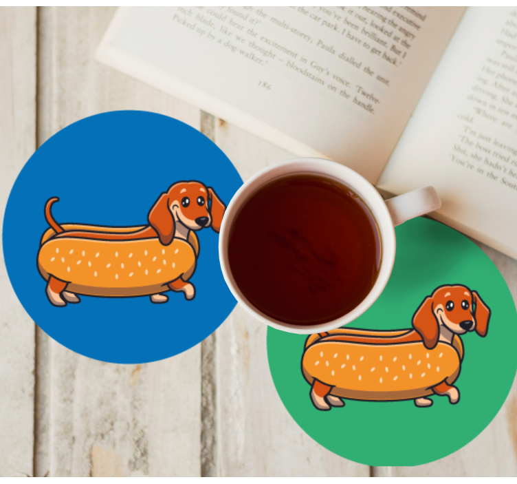 Dessous de verre geek chien saucisse joueur - TenStickers