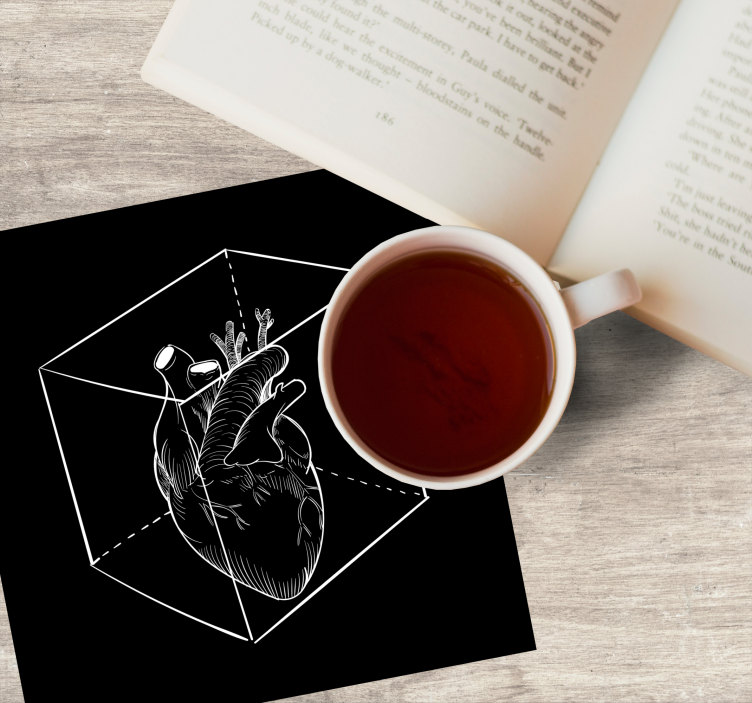 Dessous de verre geek cœur en cube 3d - TenStickers