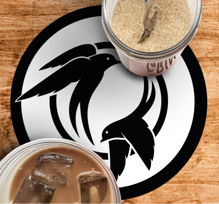 Dessous de verre geek Écusson d'oiseaux stylisés - TenStickers