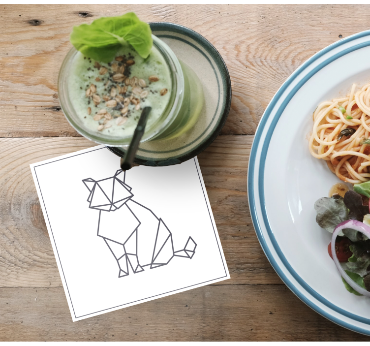 Dessous de verre geek figurine de chat géométrique - TenStickers