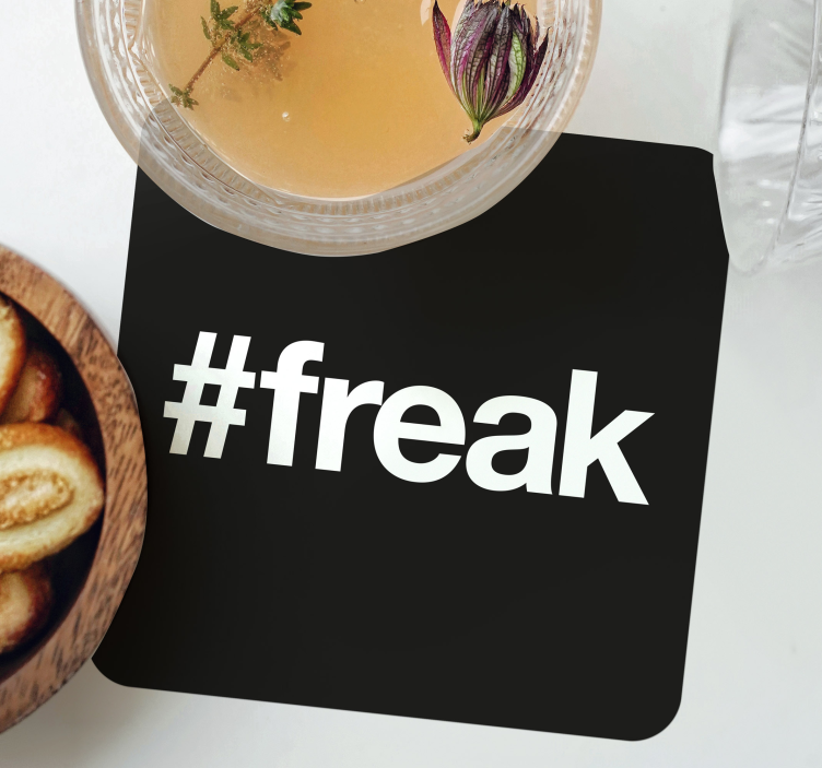 Dessous de verre geek fond noir avec hashtag - TenStickers