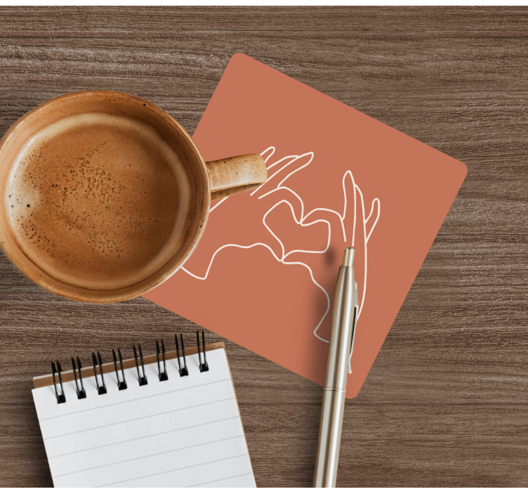 Dessous de verre geek geste de main en cœur - TenStickers