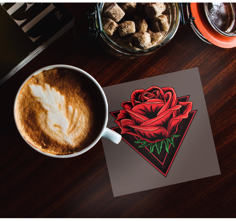 Dessous de verre geek graphique de rose rouge - TenStickers