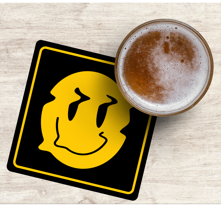 Dessous de verre geek icône de visage souriant - TenStickers