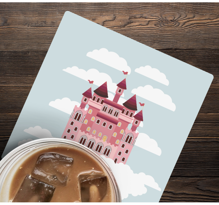 Dessous de verre geek illustration château féerique - TenStickers