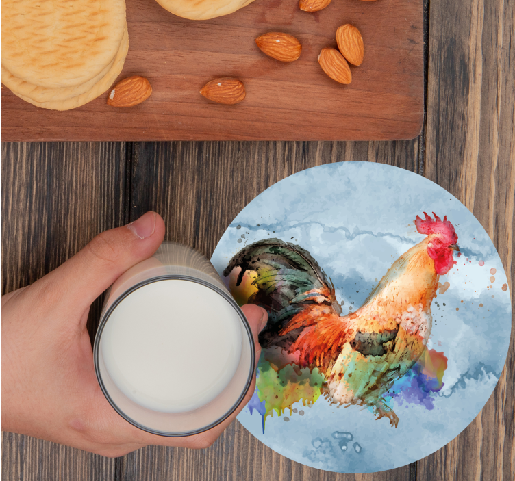 Dessous de verre geek illustration de coq vibrant - TenStickers