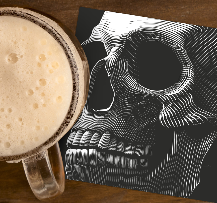 Dessous de verre geek illustration de crâne stylisée - TenStickers