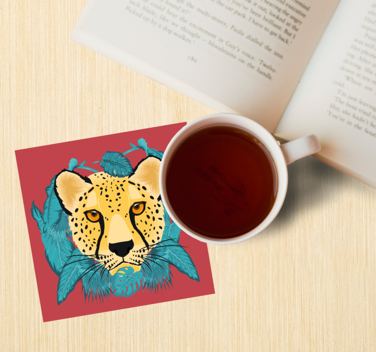 Dessous de verre geek illustration de léopard stylisée - TenStickers