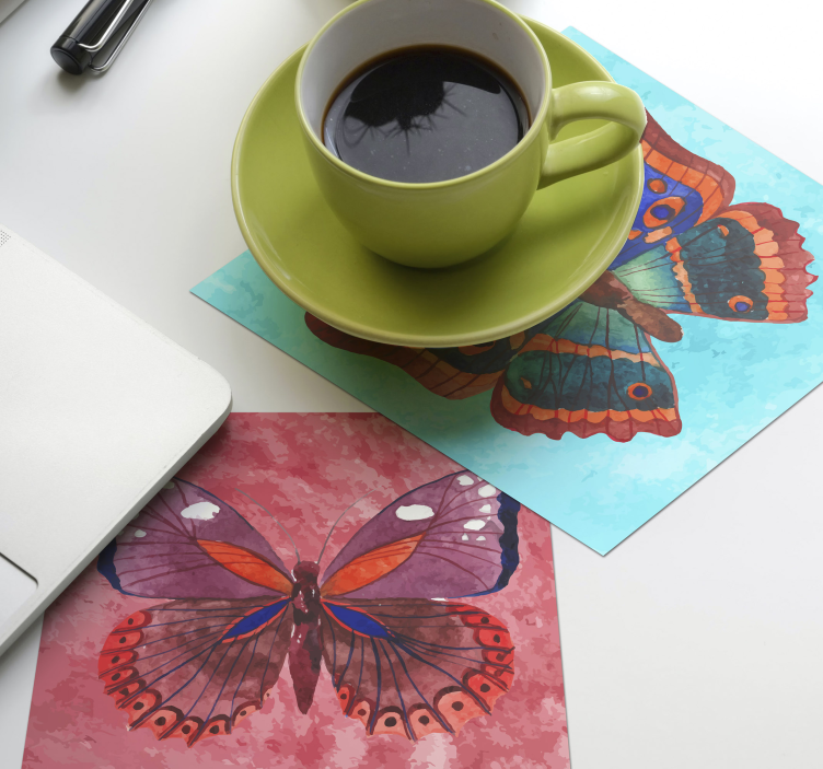 Dessous de verre geek illustration de papillon coloré - TenStickers