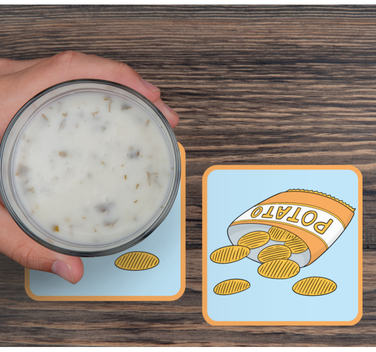 Dessous de verre geek illustration de sac à snacks - TenStickers