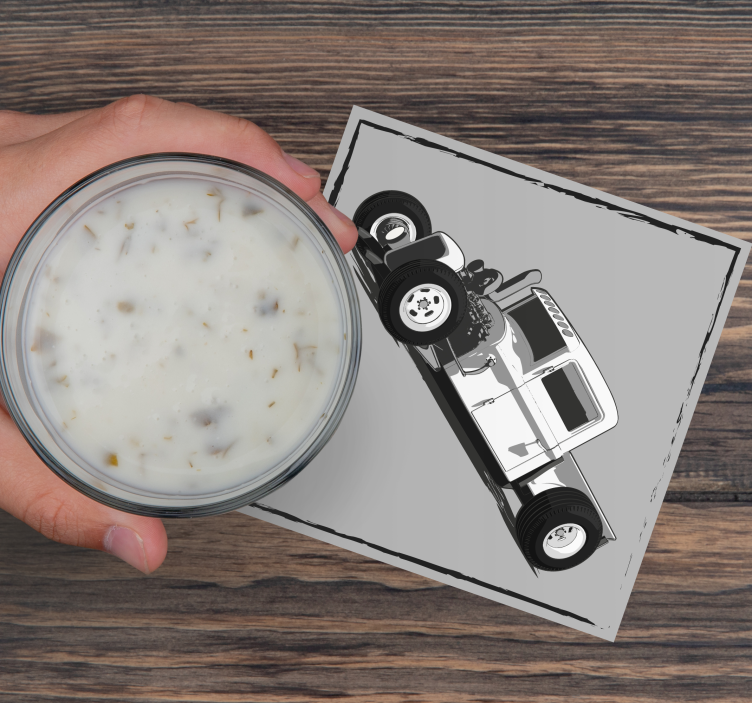 Dessous de verre geek illustration intemporelle de hot rod - TenStickers