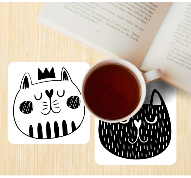 Dessous de verre geek illustrations de chats ludiques - TenStickers